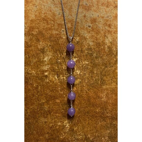 Jade of Yesteryear Lavender Jade and Sterling Silver Necklace - Picture 4 of 7
